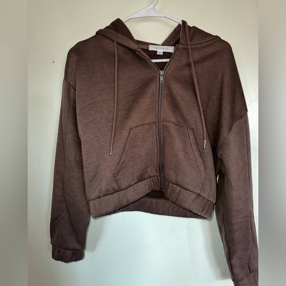 Cropped zip up jacket